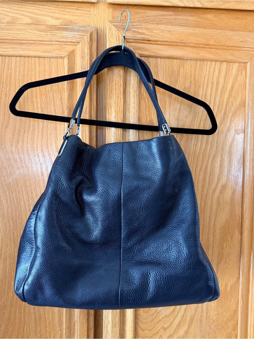 Coach Madison Phoebe pebbled leather shoulder bag in black